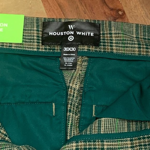 NWT Green Plaid Adult Tailored Suit Pants 30x30 - Houston White - Picture 8 of 12